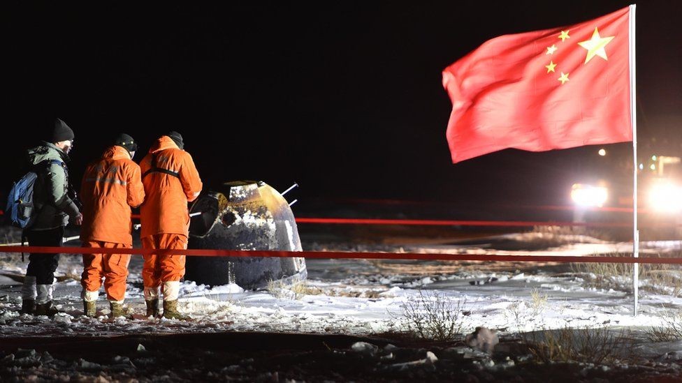 चीनको 'चाङ्ग-अ फाइभ' अन्तरिक्ष यान चन्द्रमाको चट्टान र धुलो लिएर पृथ्वी फर्कियो