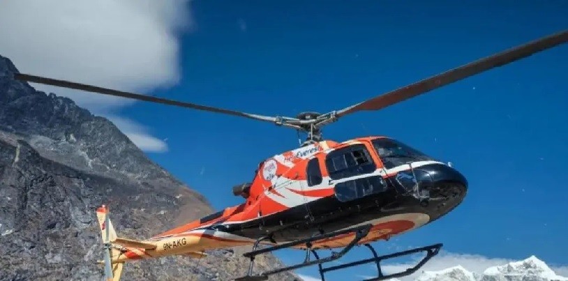एभरेष्ट एयरको हेलिकप्टर धौलागिरि बेस क्याम्पमा दुर्घटना, चालक सकुशल